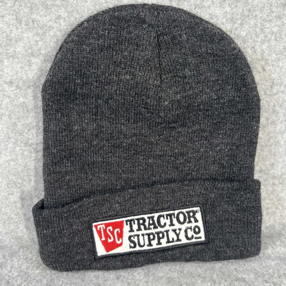 TSC Logo Patch Mens Black Tractor Supply Co Beanie Cuff Winter Hat OS